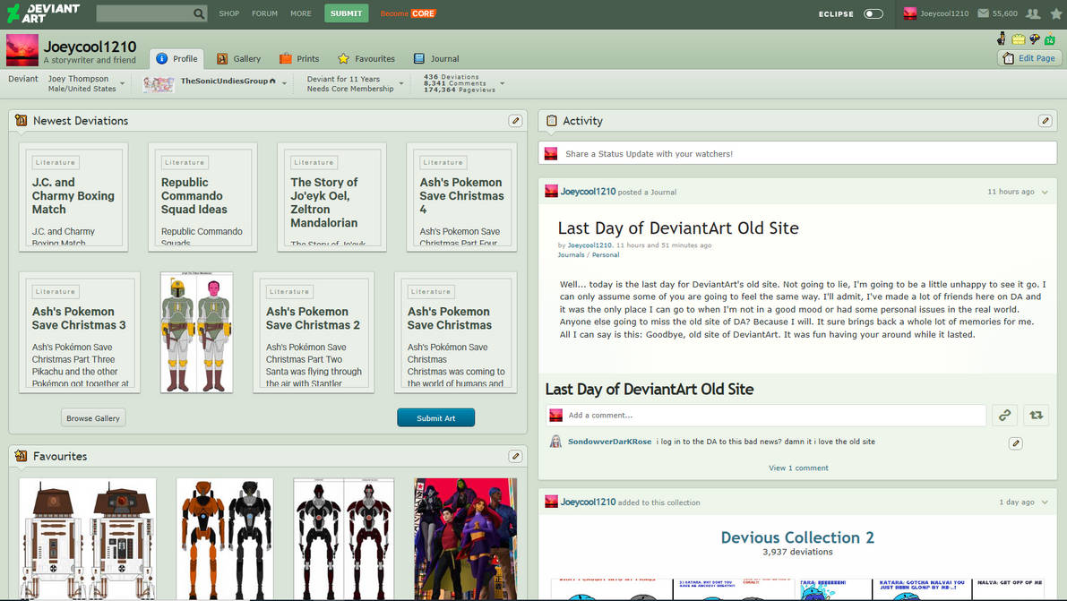 Deviantart Profile (Old Page) by Joeycool1210 on DeviantArt