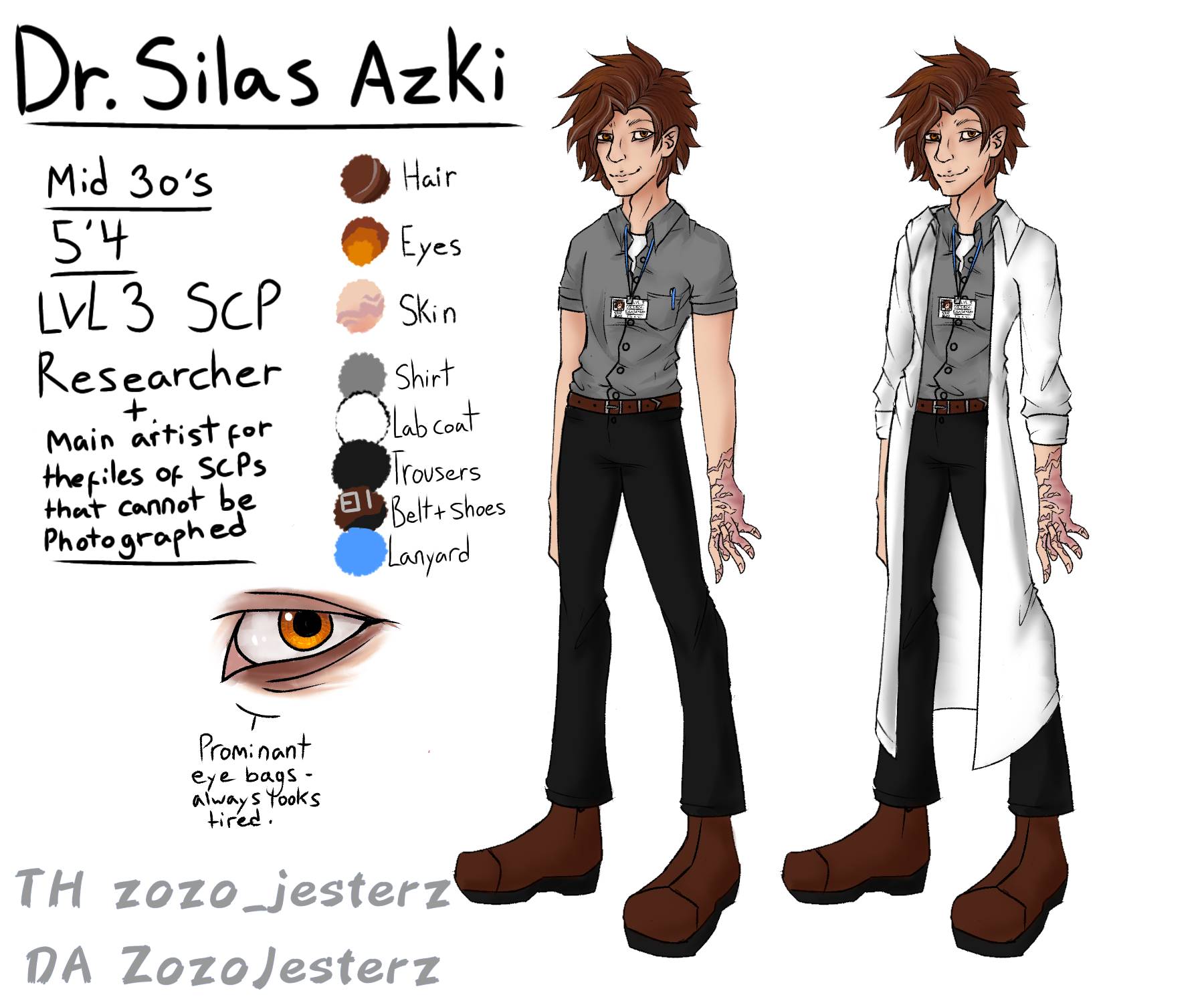 Dr. Silas Azki (SCP Researcher) by ZozoJesterz on DeviantArt