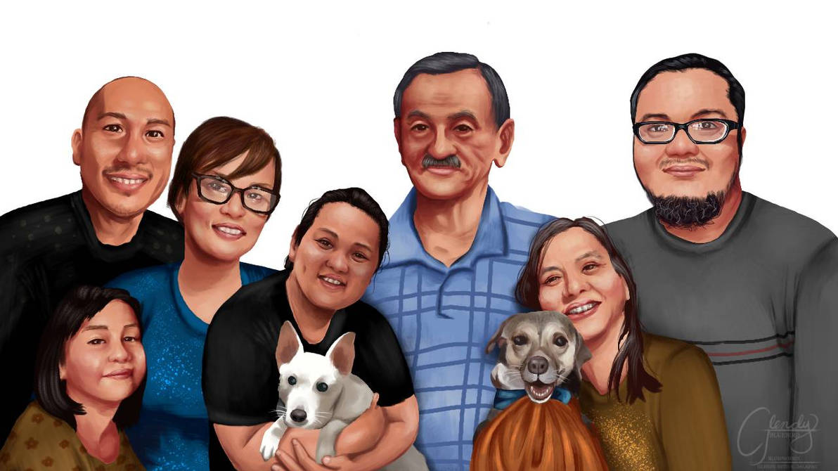 Family Deviantart Family Portrait Commission by GlendyBlueBird on DeviantArt