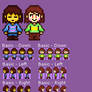 Some Frisk and Chara overworld sprites