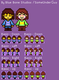 Some Frisk And Chara Overworld Sprites By Bluebonestudios On Deviantart Some Frisk And Chara Overworld Sprites By Bluebonestudios On Deviantart