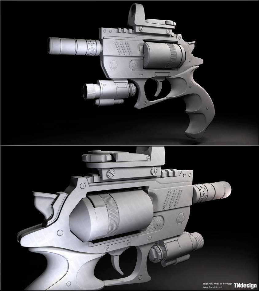 High Poly Weapon (Sci Fi) by TheTNdesign on DeviantArt