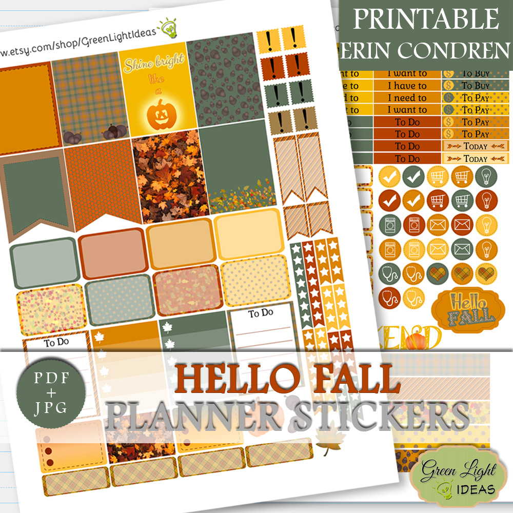 Printable Fall Planner Stickers by GreenLightIdeasGLI on DeviantArt