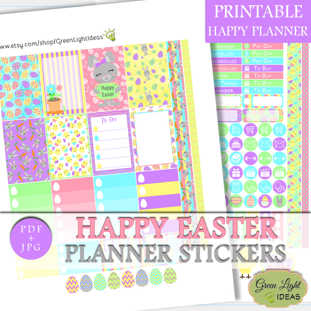 Happy Planner Easter Stickers