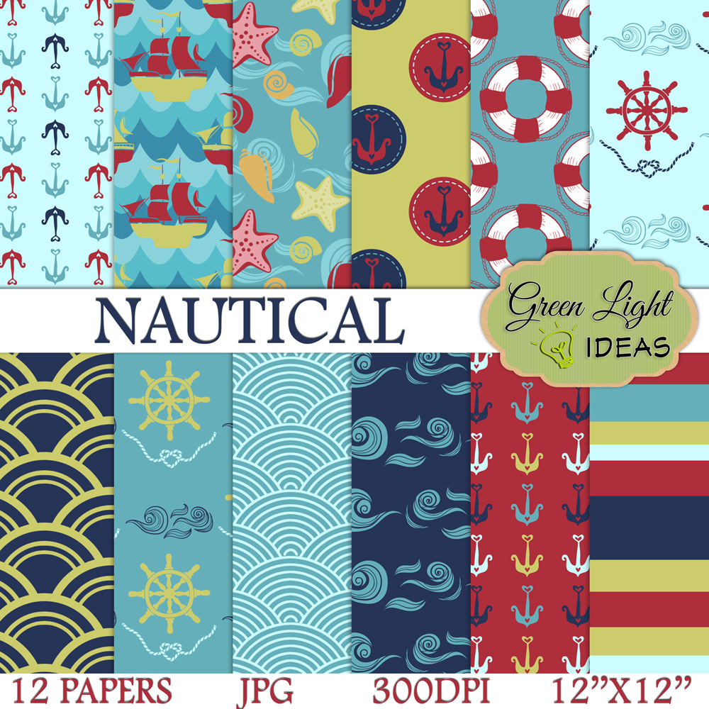 Nautical Digital Papers