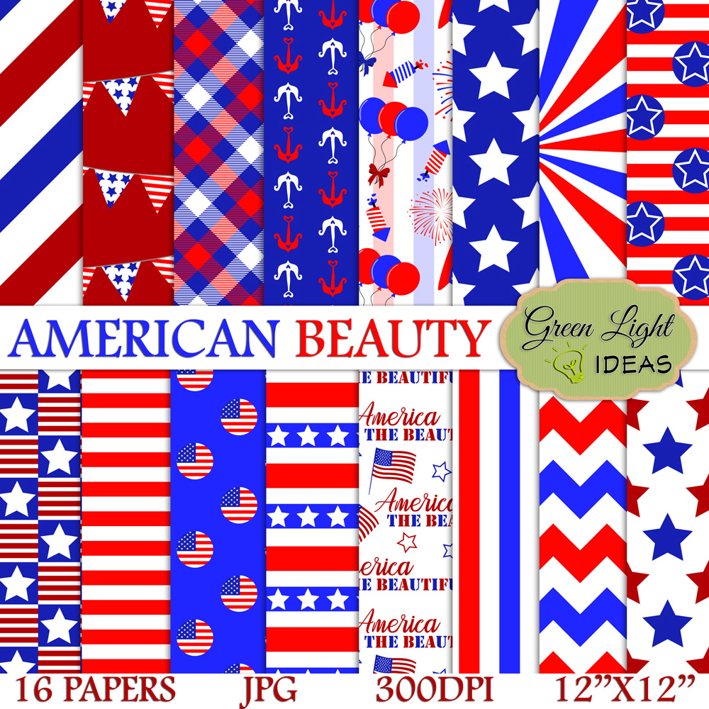 4th of July Digital Papers