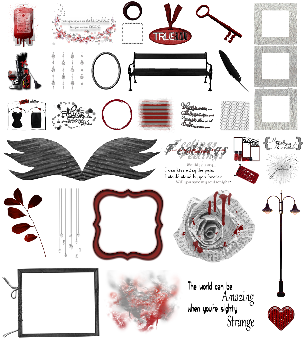 True Blood / Vampire: Word Art + Clear Cut PNG 31