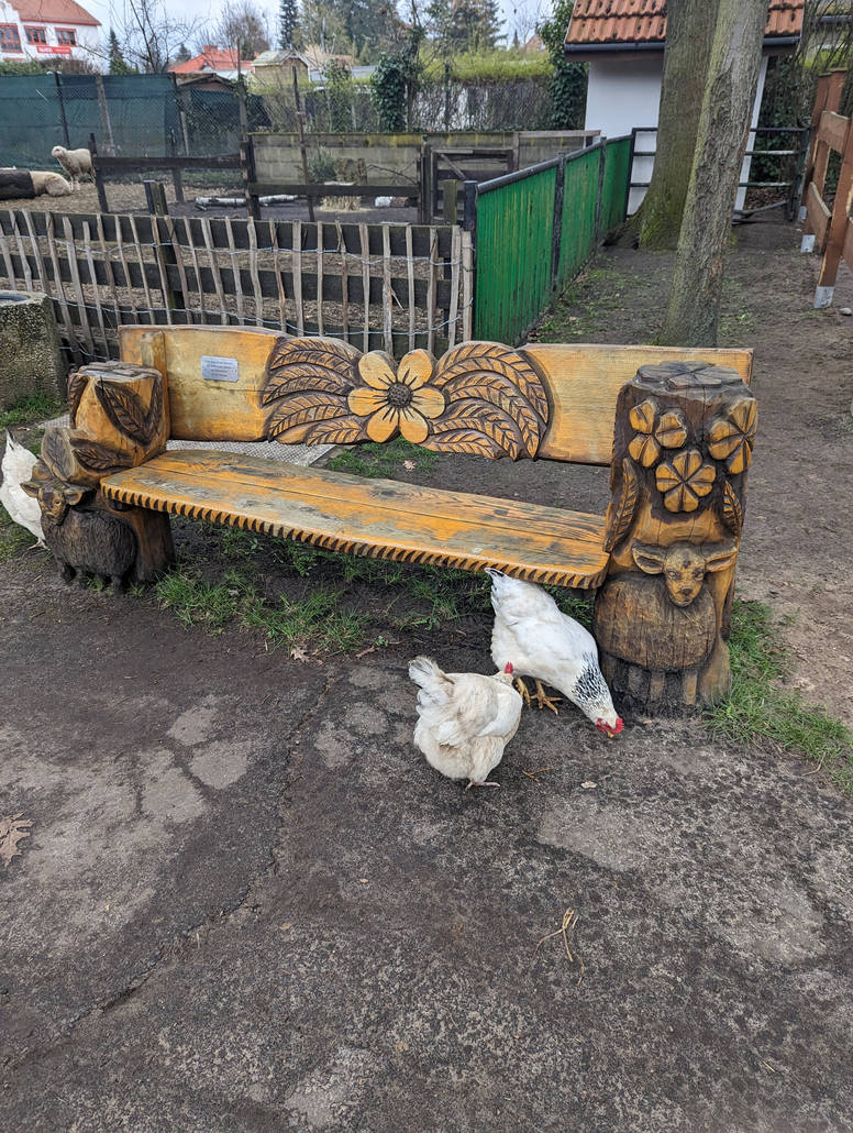 Chicken with bench by nyannastja on DeviantArt