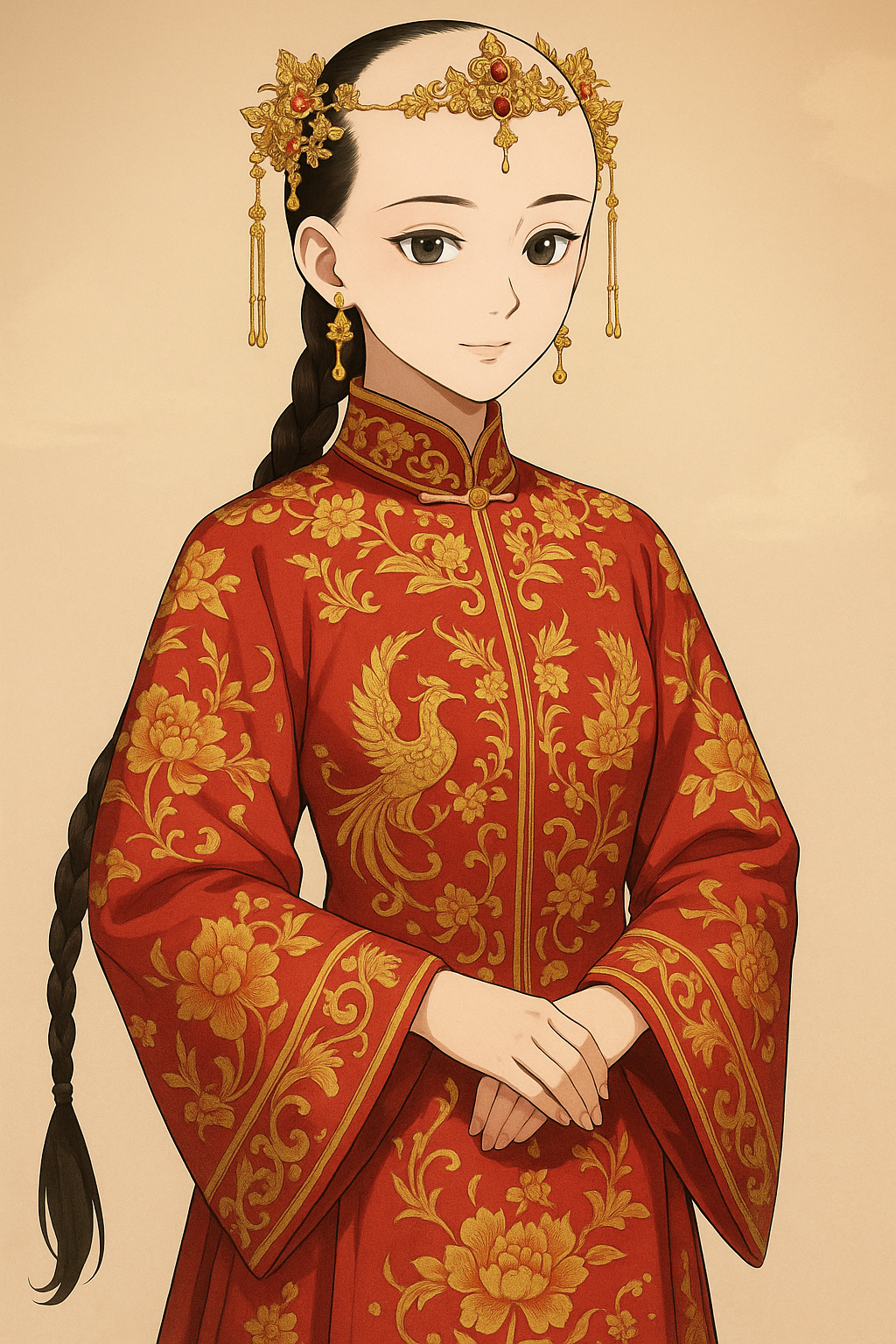 Qing dynasty bride with queue hairstyle by Umbrella6661 on DeviantArt