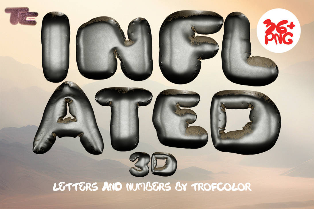 (FREE) Trofcolor - Inflated 3D Letters and Numbers by CreativeResource ...
