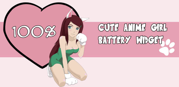 Cute Anime Girl Battery Widget