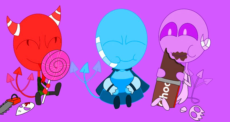 Three Little Imps Eating Candy by Polarbearshygirl on DeviantArt