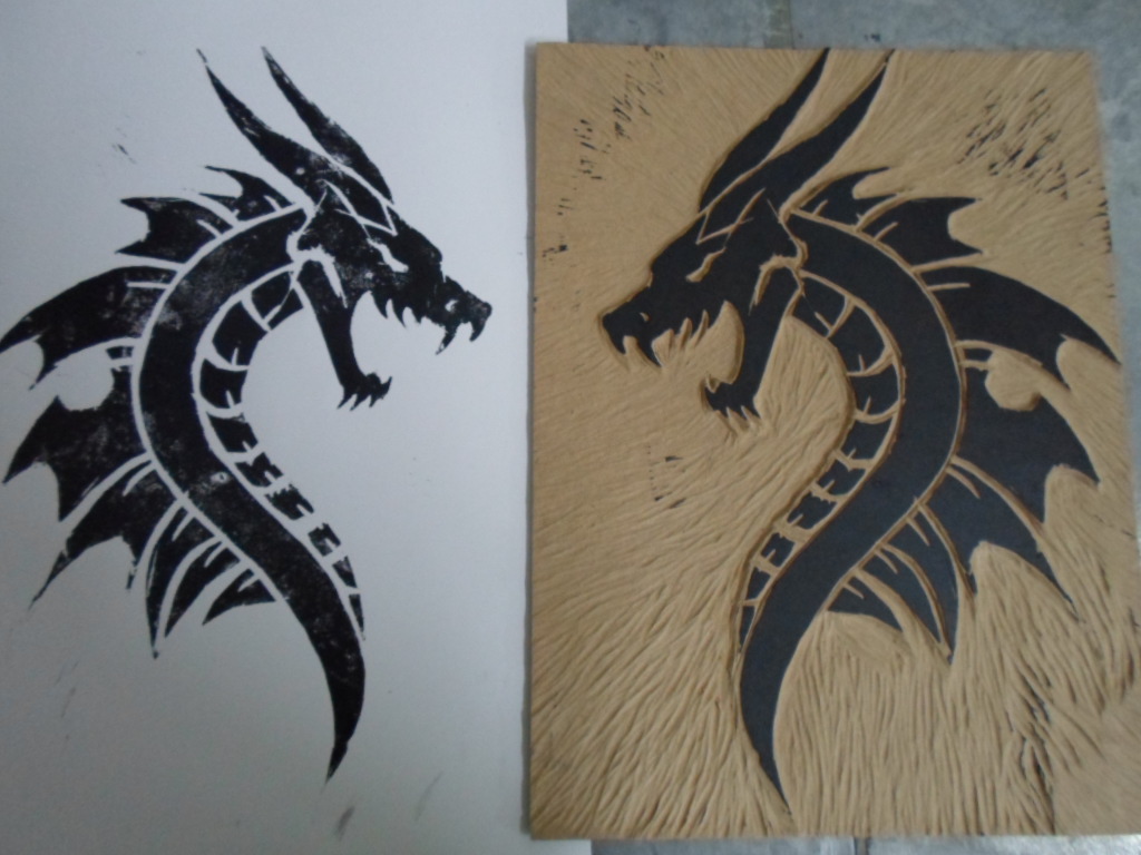 Dragon in Xylography