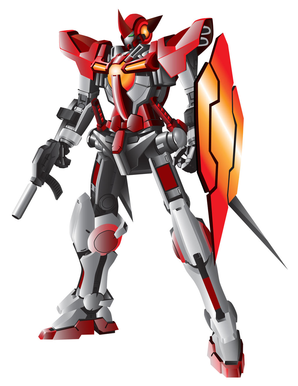 Red Mech Drawing Red Mech by InfamousGee on DeviantArt