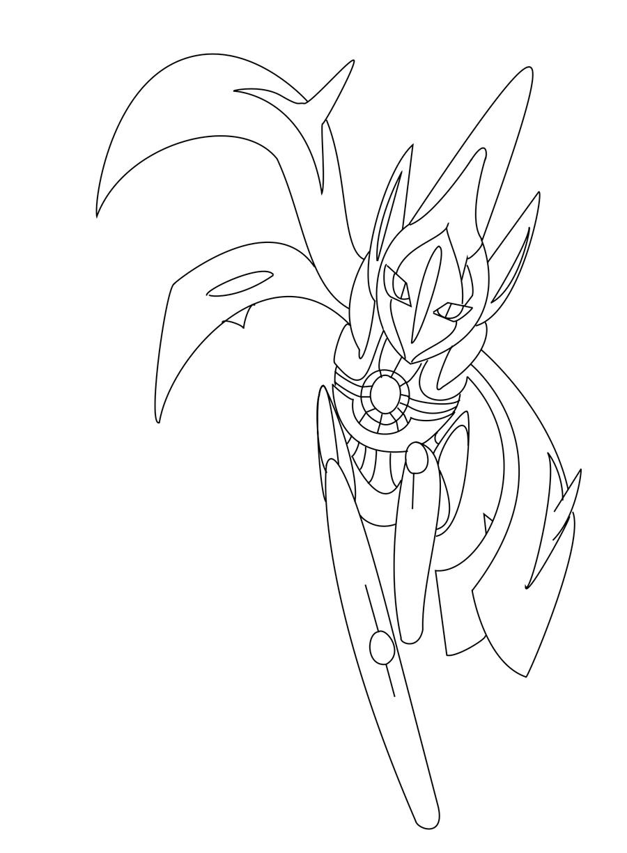 Deoxys- Ultima form Line art