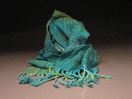 Silk Noil Scarf-Green