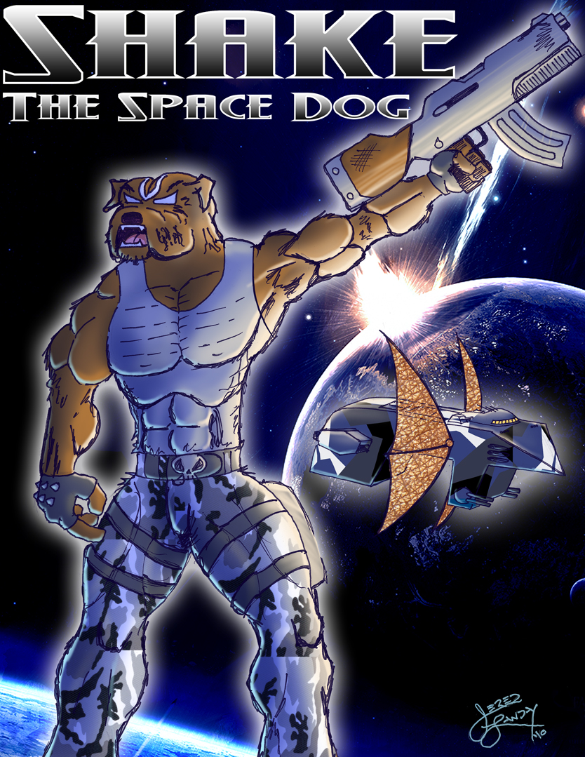 Shake the Space Dog Coloured