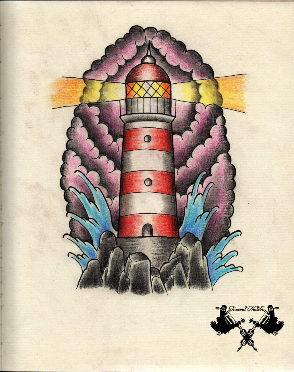 tattoo-flash lighthouse by Binabik-ART on DeviantArt