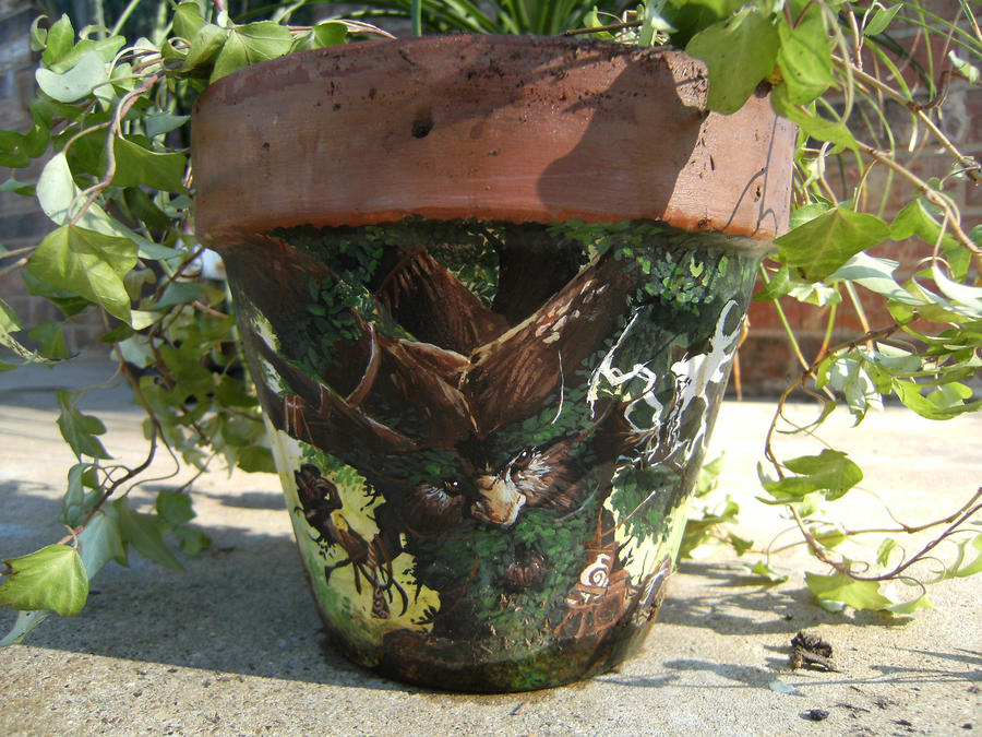 Tree Spirit Clay Pot