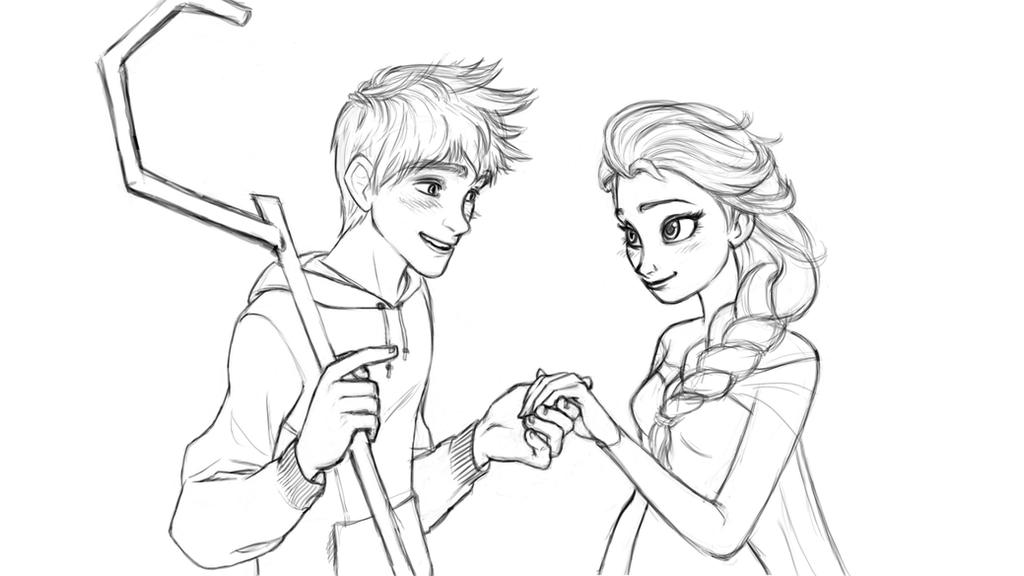 Jack Frost and queen Elsa