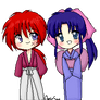 Kenshin and Kaoru pixels