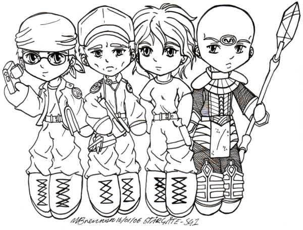 Stargate SG1 Chibi lineart