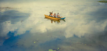 Cloud floating in the blue