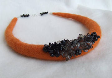 Felted 'carrot' necklace