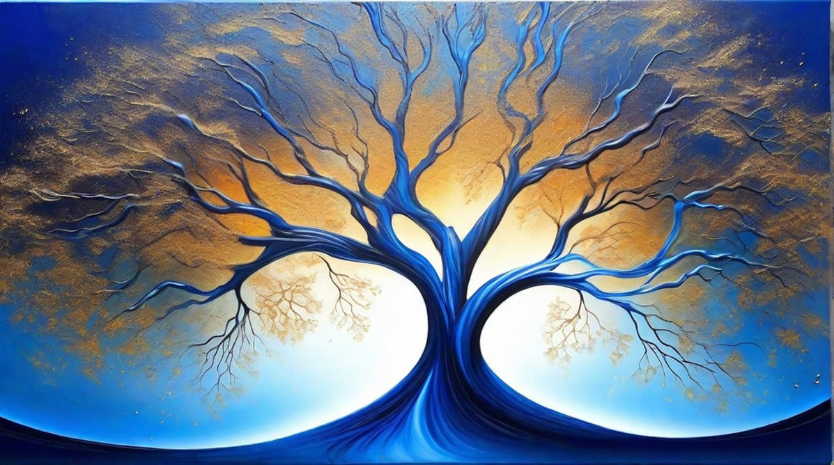 Blue Tree Abstract 020923 Abstract Tree Blue Golden (1) by AiMagic00 on DeviantArt