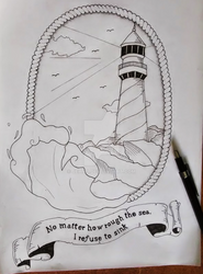 Lighthouse - I refuse to sink - concept tattoo