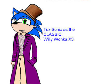 tux sonic as willy wonka