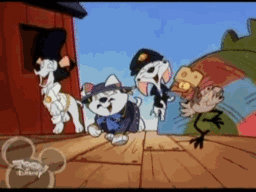 The Main Pups (and Spot) dancing