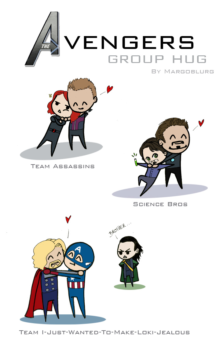 The Avengers Group Hug