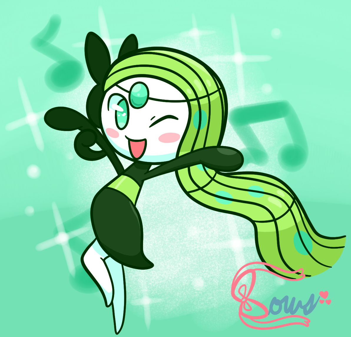 meloetta and meloetta (pokemon) drawn by the_boogie