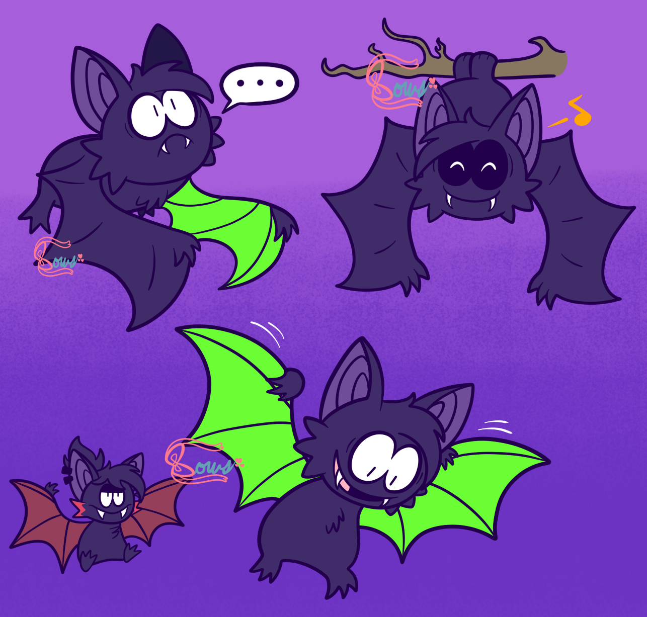 Colorful Bats Deviantart Look, it's freakin' bats by Bowsaremyfriends on DeviantArt