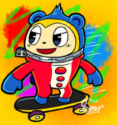 Teddie on a Skateboard