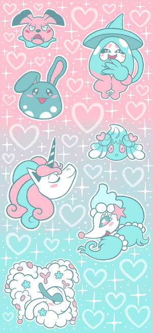 Pink/Blue/White Fairy Types Phone Wallpaper