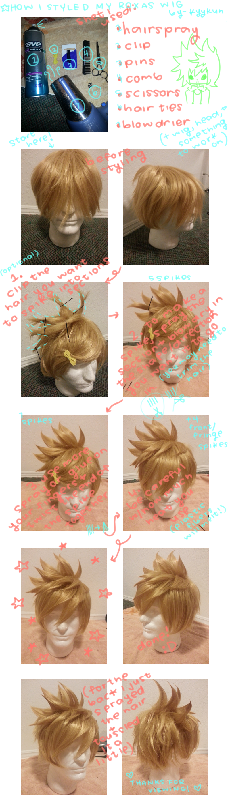 how i styled my Roxas wig