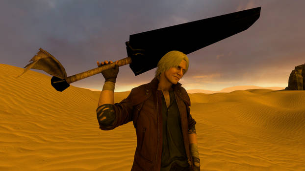 Dante carrying DragonSlayer