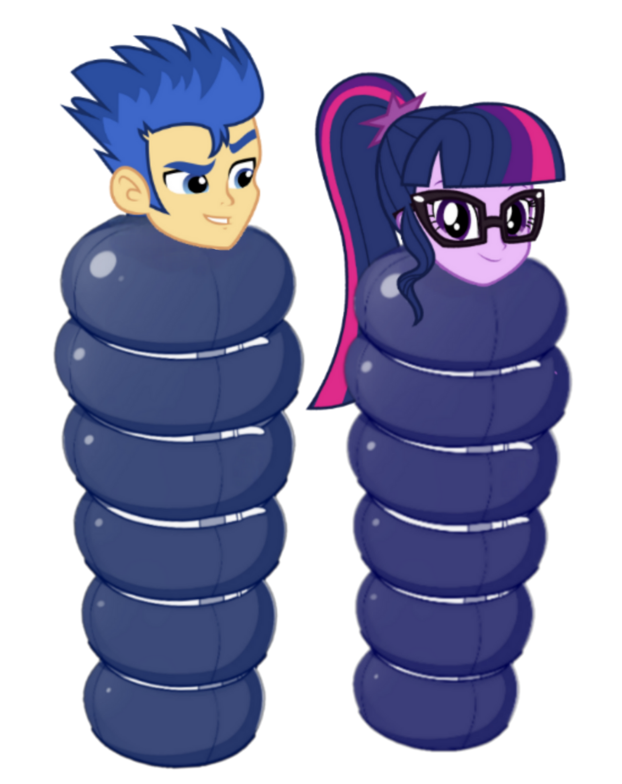 Inflatable Sleepsack Deviantart Flash Sentry And Sci-Twi In Sleepsack by mlpfan2011 on DeviantArt