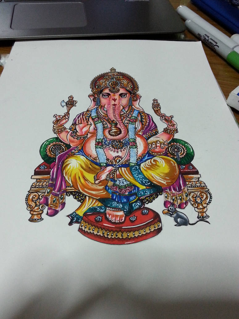 Ganesha Sketch for Vinayagar Chathurthi 2014 by saintvinod on ...