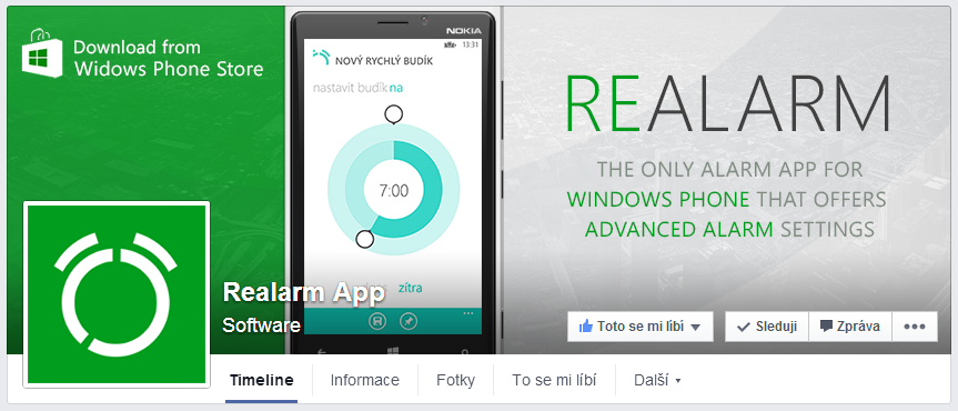 Realarm App - FB page