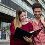 Two University students studying tog