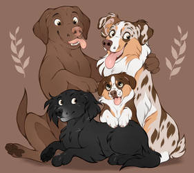 Dog family illustration (commission) 