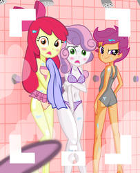 The Cutie Mark Crusaders in the shower