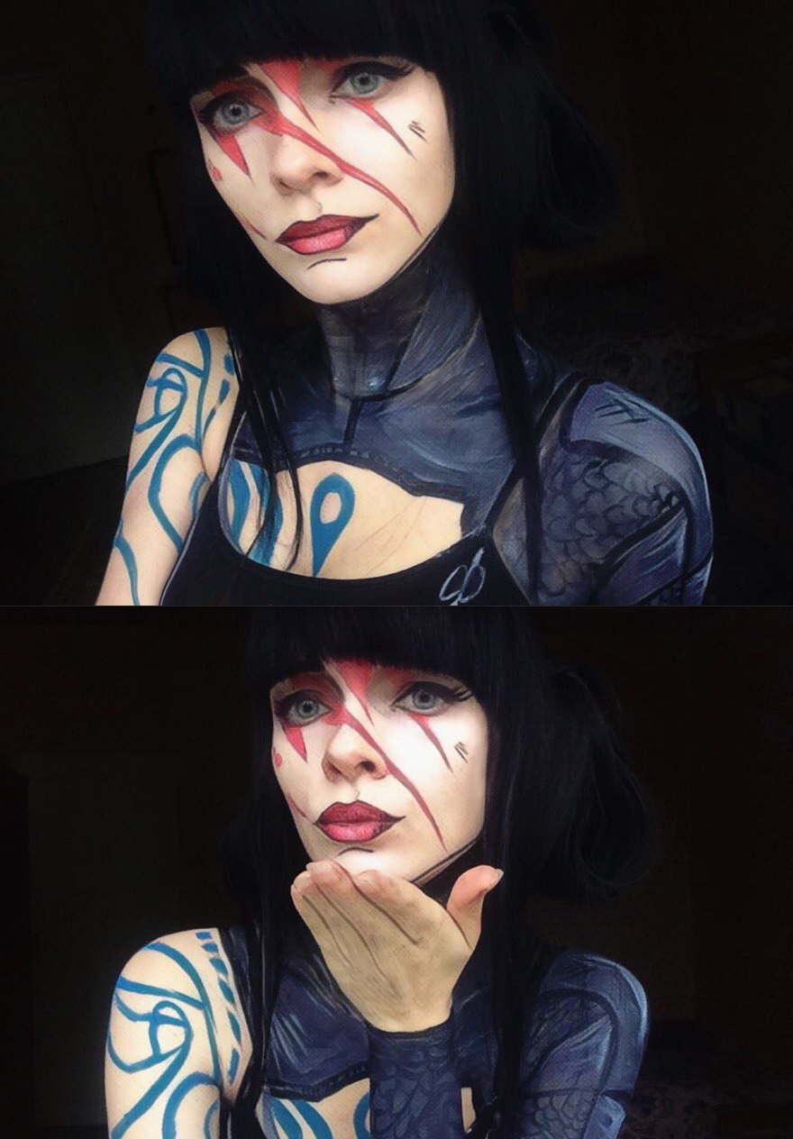 Maya ( Borderlands 2 ) makeup cosplay (other skin)