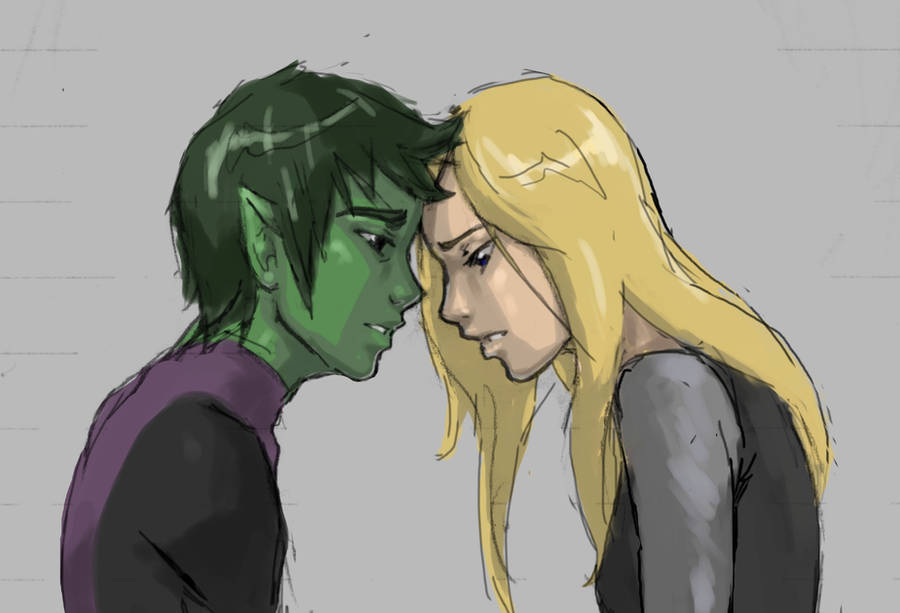 Beast boy and Terra by ab-lynx