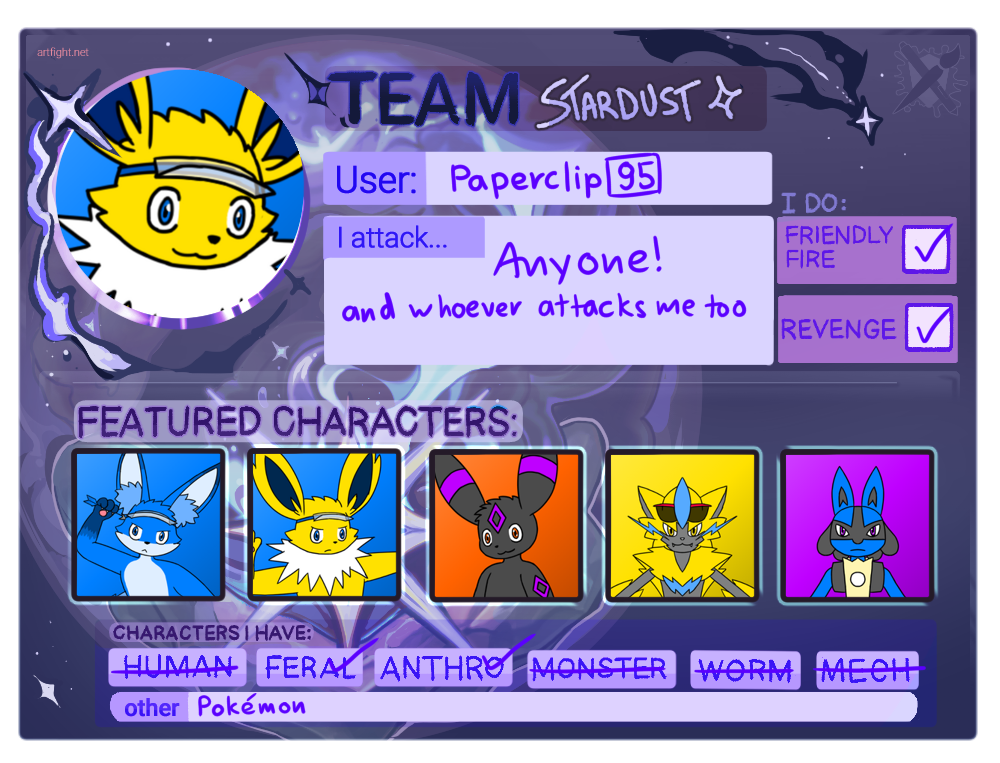 ArtFight 2024 Profile Card by Paperclips95 on DeviantArt