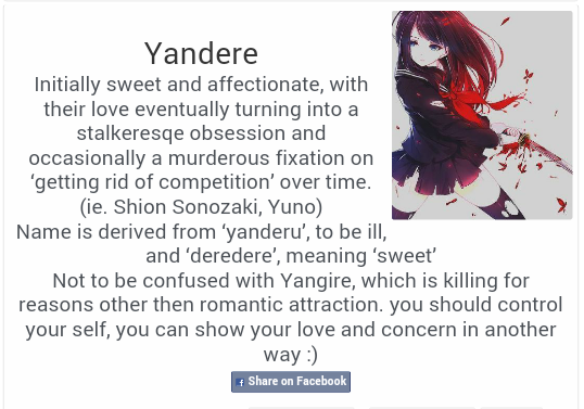 it appears the quiz i took told me i'm a yandere