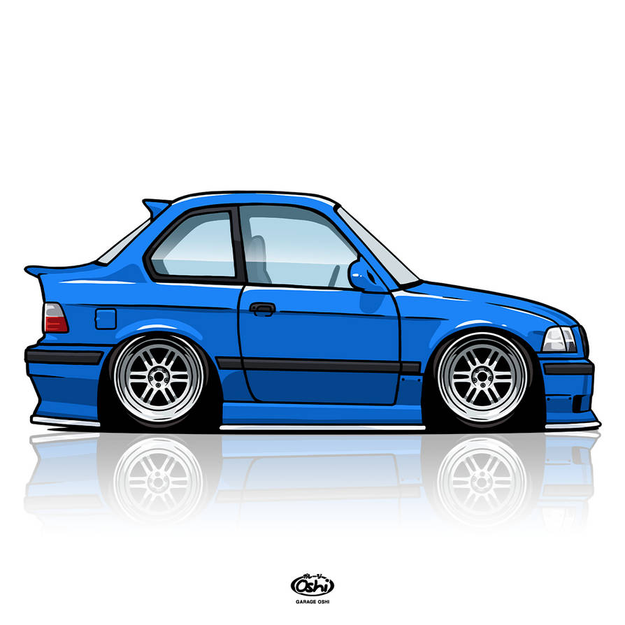 Chibi R32 Car BMW E36 325i (Team Blue Monkey) chibi car by garageoshi on DeviantArt
